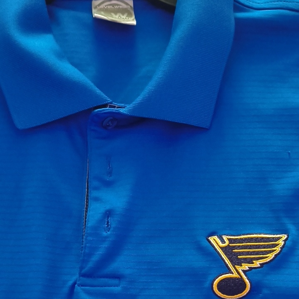 NHL Blue Polo Shirt with Gold Logo